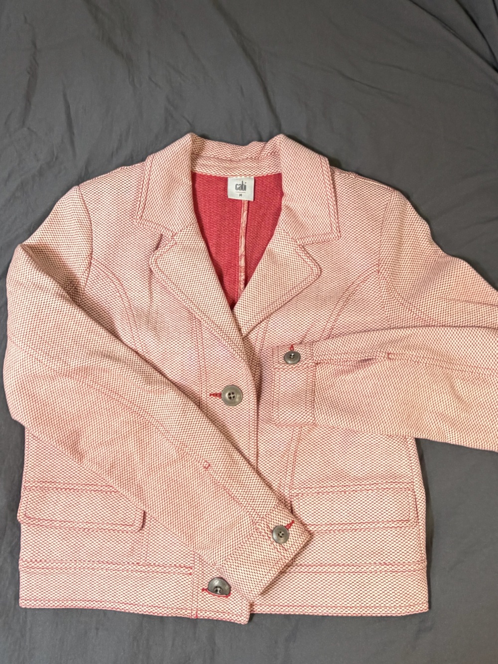 CAbi Pink Textured Blazer Jacket